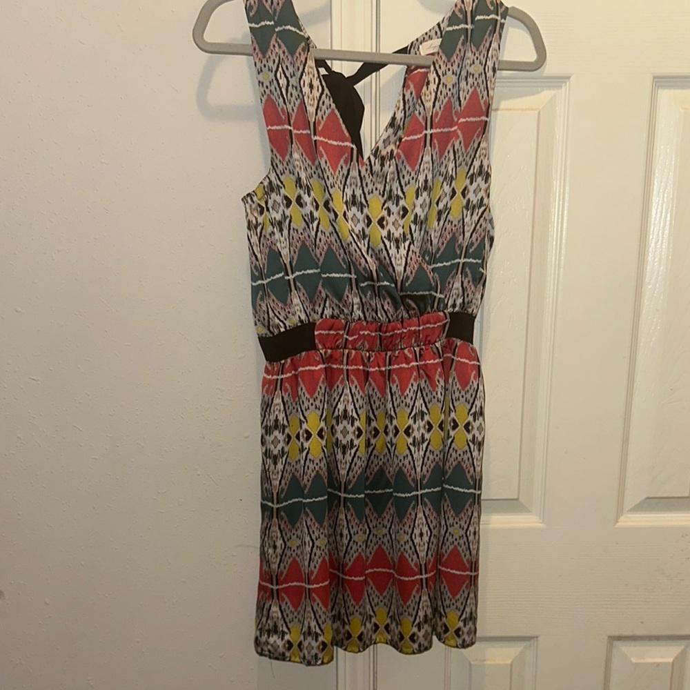 Sugarlips Red Gray Mini Halter Dress